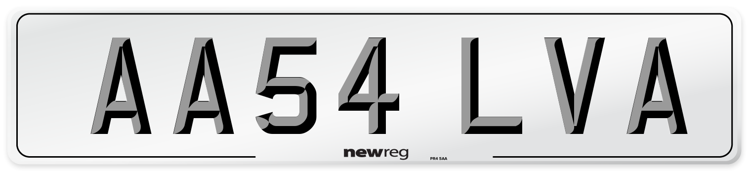 AA54 LVA Number Plate from New Reg